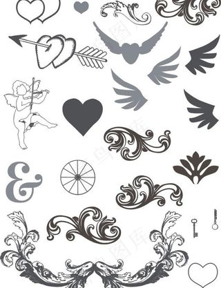 复古爱情矢量素材图片