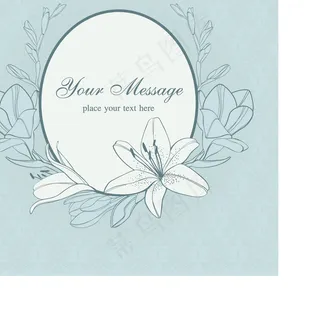 浪漫花卉矢量文本背景