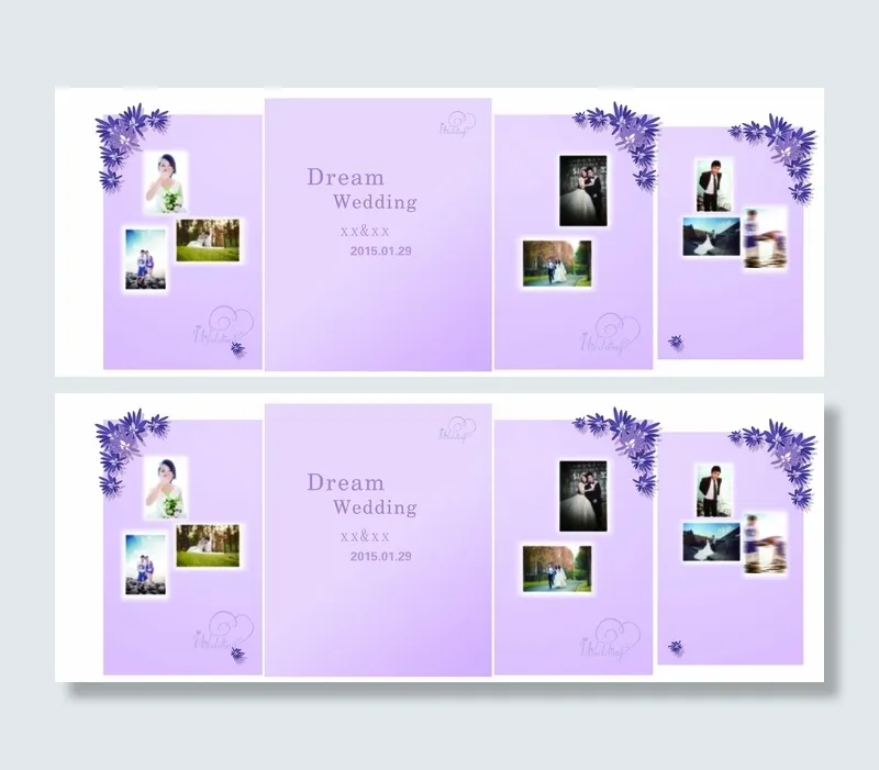 紫色婚礼背景四开喷绘psd源文件