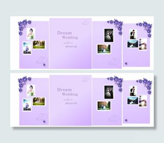 紫色婚礼背景四开喷绘psd源文件