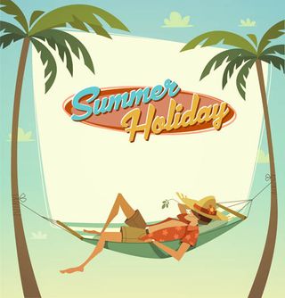 阳光沙滩等夏日风情矢量设计