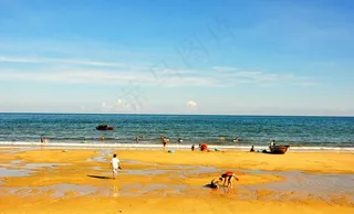 黄昏海滩风景图片