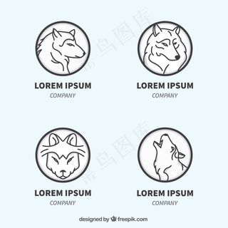 矢量卡通可爱狼