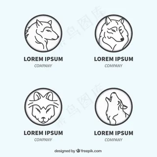 矢量卡通可爱狼