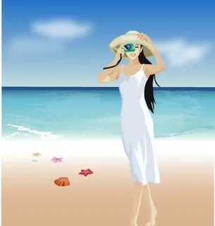 海滩摄影女孩图片