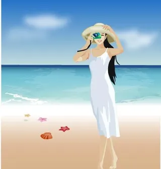 海滩摄影女孩图片