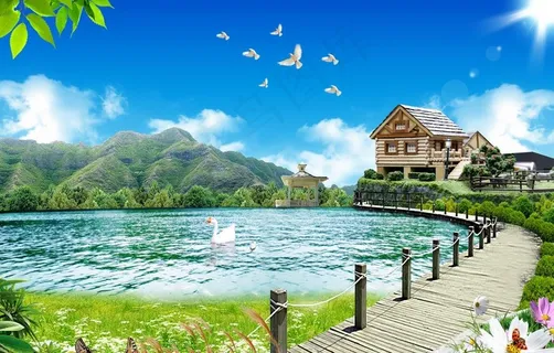 蓝天 草地 白云 蓝天 草地 白云