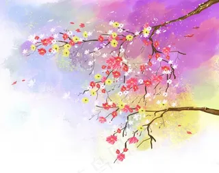 唯美桃花海报背景