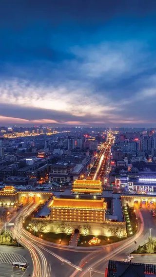 延时拍摄城市夜景高清摄影图片