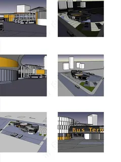 客运站su建筑模型