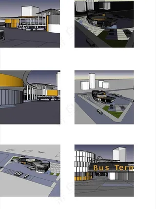 客运站su建筑模型
