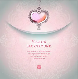 粉色爱心挂饰请柬设计图片