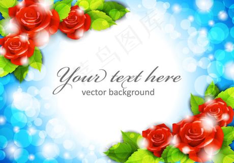 玫瑰花边框02—矢量素材