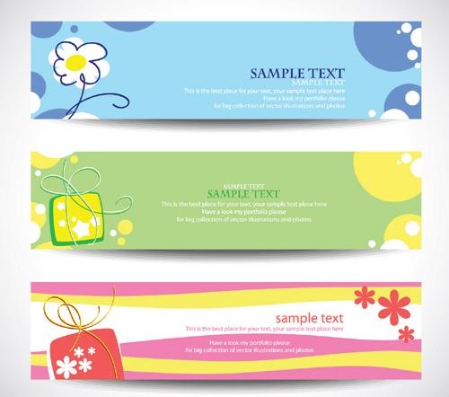 可爱手绘banner矢量素材