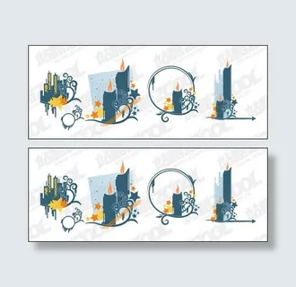 蜡烛高花纹元素矢量素材