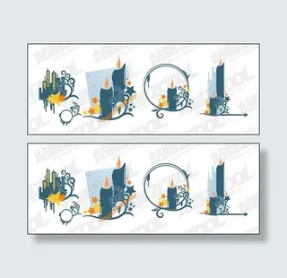 蜡烛高花纹元素矢量素材