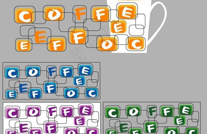 咖啡杯子花纸图片