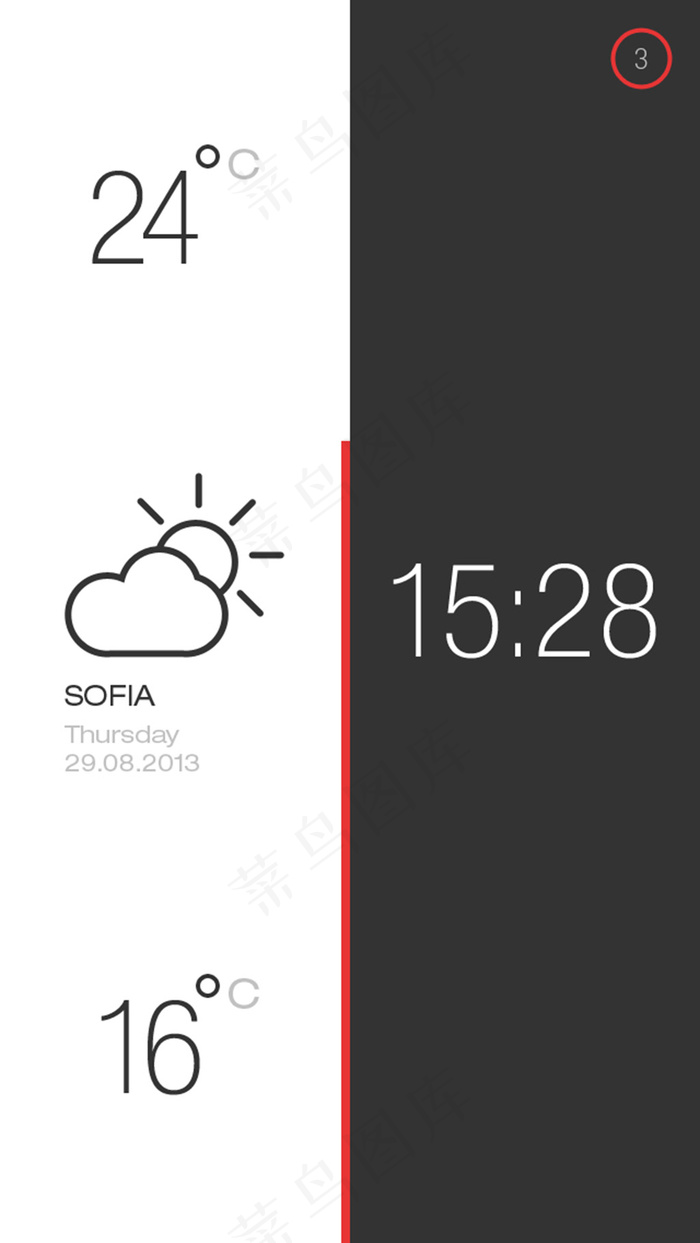 天气界面PSD分层素材