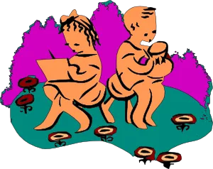 孩子们画着色剪贴画