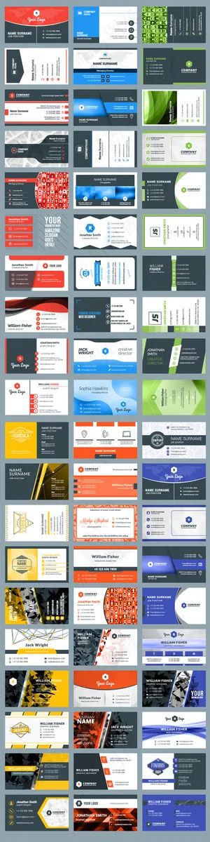 简洁商务名片背景矢量集合