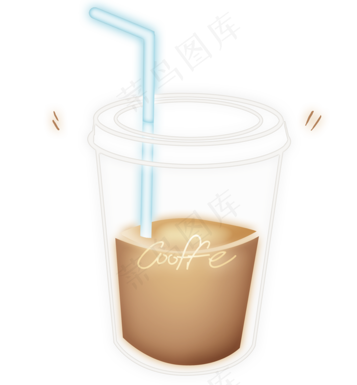 夏季饮品光感线条奶茶