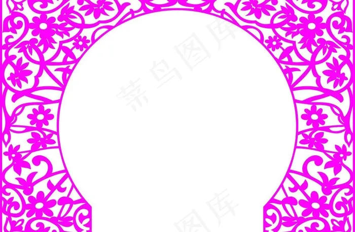 月亮门 雕刻花纹cdr矢量模版下载