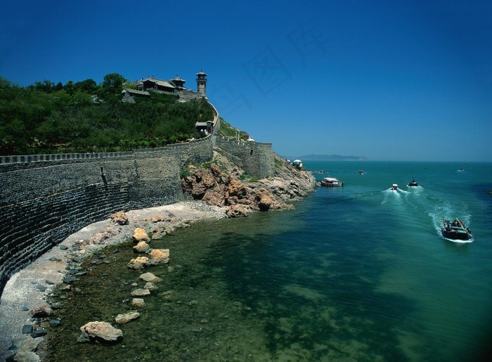 烟台蓬莱阁 海岸远景图片