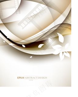 电影胶片花瓣纷飞背景矢量素材