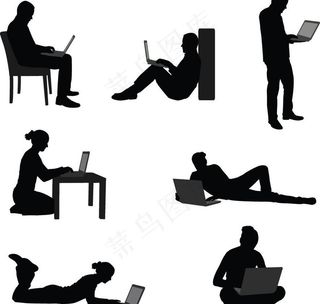 职业人物剪影图片