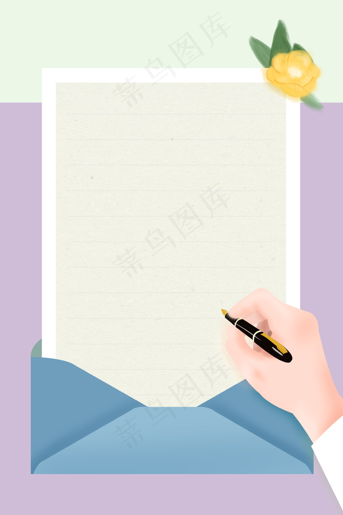 手绘信封简约感恩节教师节家书广告背景