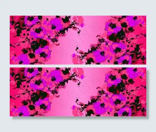 水墨花对称图片