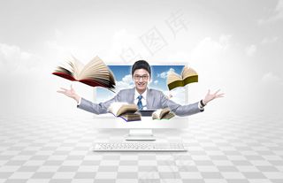 书籍商务科技移动终端平面素材