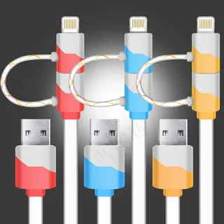 双用USB数据线高清矢量图