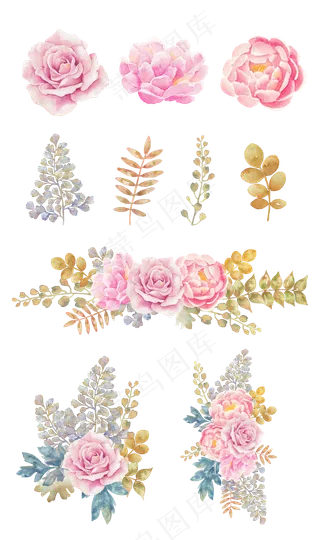 多种元素组合集合排列摆放PNG免扣...