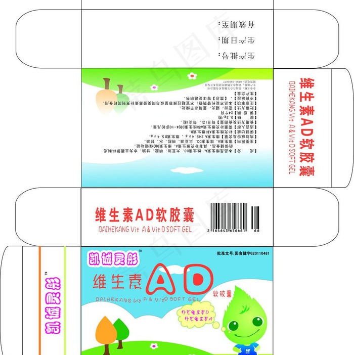 儿童药品包装盒图片cdr矢量模版下载