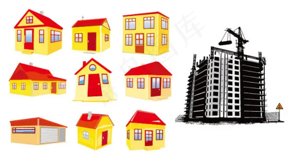 房屋建筑矢量素材