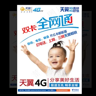 4G宽带中国电信宣传海报图片