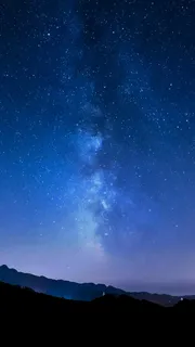 星云星空下的山高清摄影图片 星云星空下的山高清摄影图片