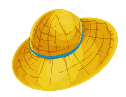 卡通黄色草帽矢量元素 卡通黄色草帽矢量元素