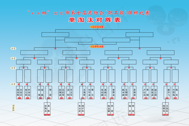 比赛对阵表展板psd模版下载