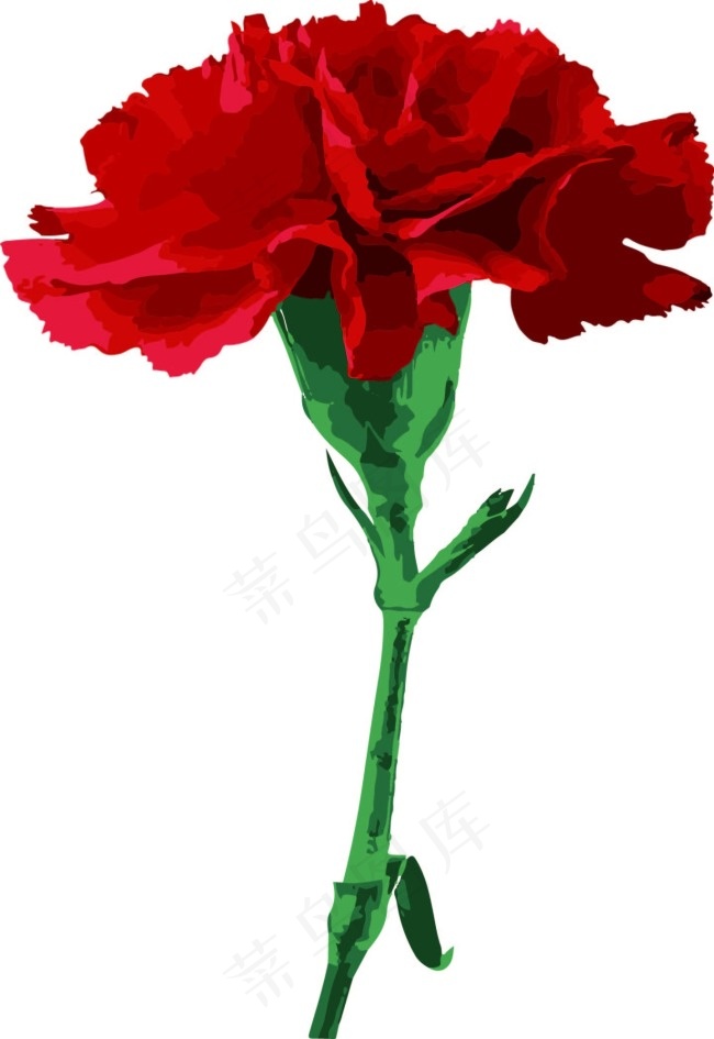 粉色康乃馨母亲节鲜花 矢量ai