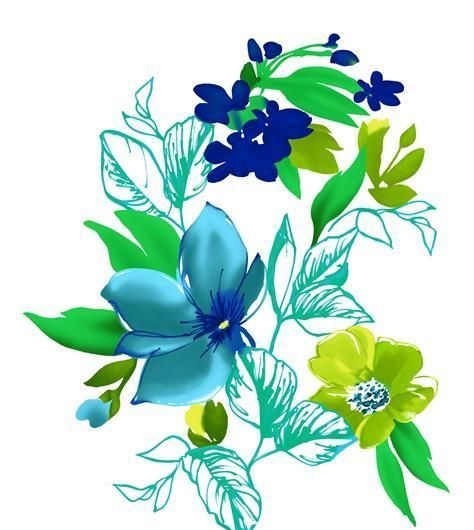 彩绘花草 韩式花纹 PSD_108...psd模版下载