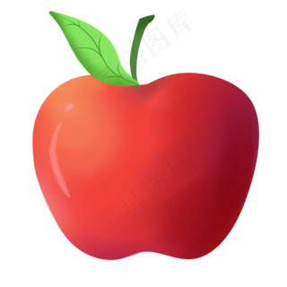 手绘一个完整的苹果,免抠元素