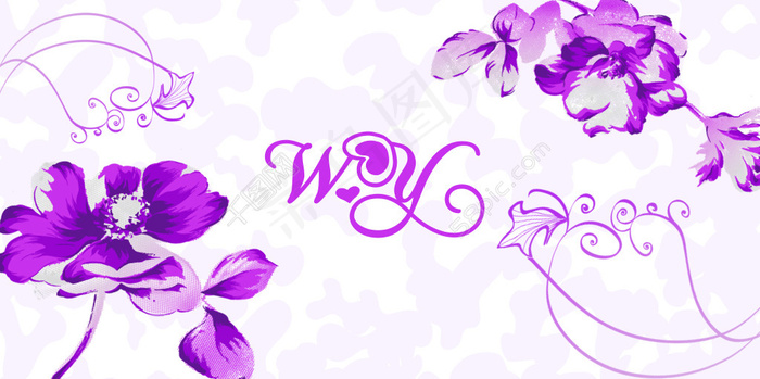 紫色婚礼背景logo素材(11339X5669(DPI:72))psd模版下载