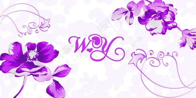 紫色婚礼背景logo素材