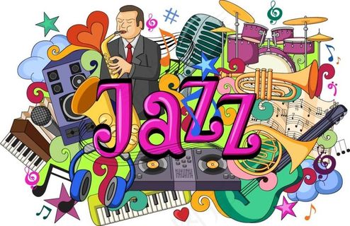涂鸦爵士音乐插画矢量素材下载