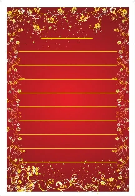 红底金色花纹cdr矢量模版下载