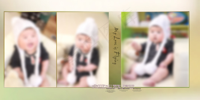 儿童影楼相册模版百天宝宝女孩