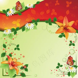 唯美炫彩花纹卡片背景素材