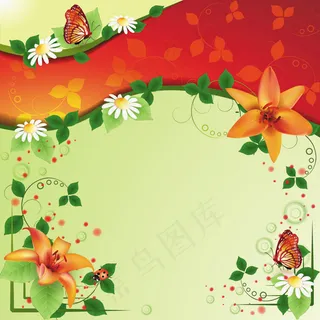 唯美炫彩花纹卡片背景素材